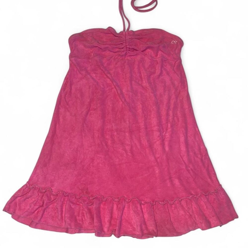 1990s Ocean-pacific Women's Pink Terry Cloth SwimDress